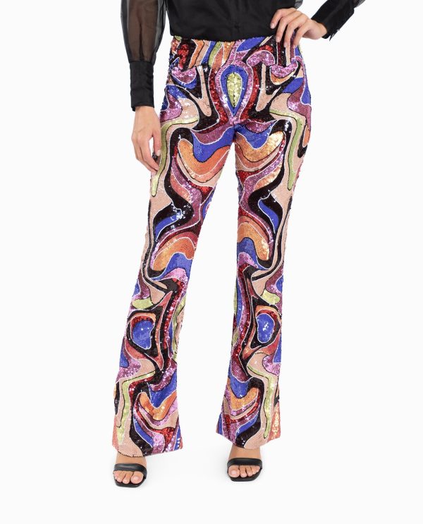 CUSTOM MADE Immymart SWIRL BELLBOTTOM PANTS