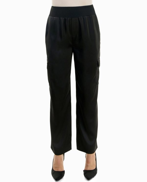 Immymart STRETCH SATIN PULL ON CARGO PANT