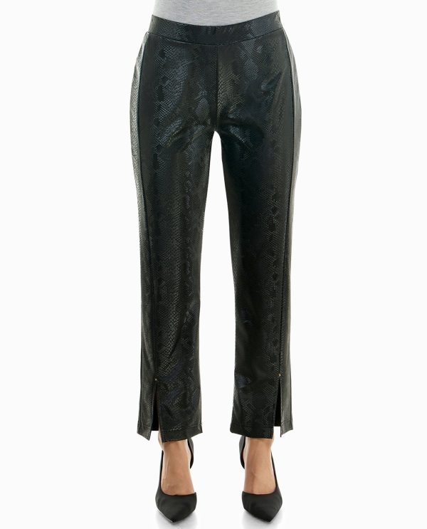 Immymart SNAKE EMBOSSED VEGAN LEATHER PANT